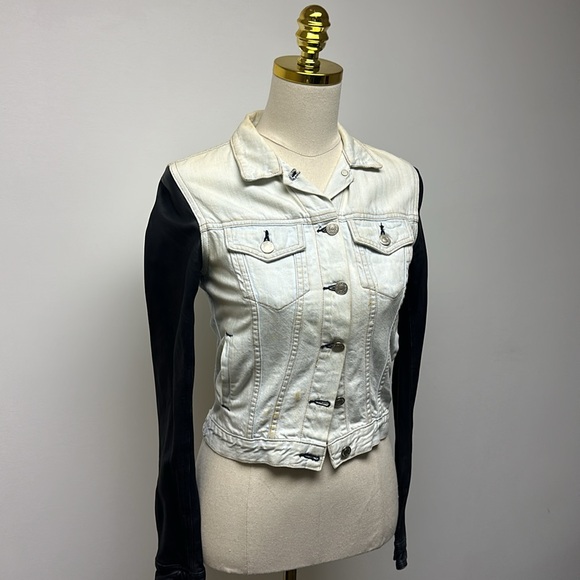 Rag&Bone Leather & Denim Jacket - Picture 3 of 16